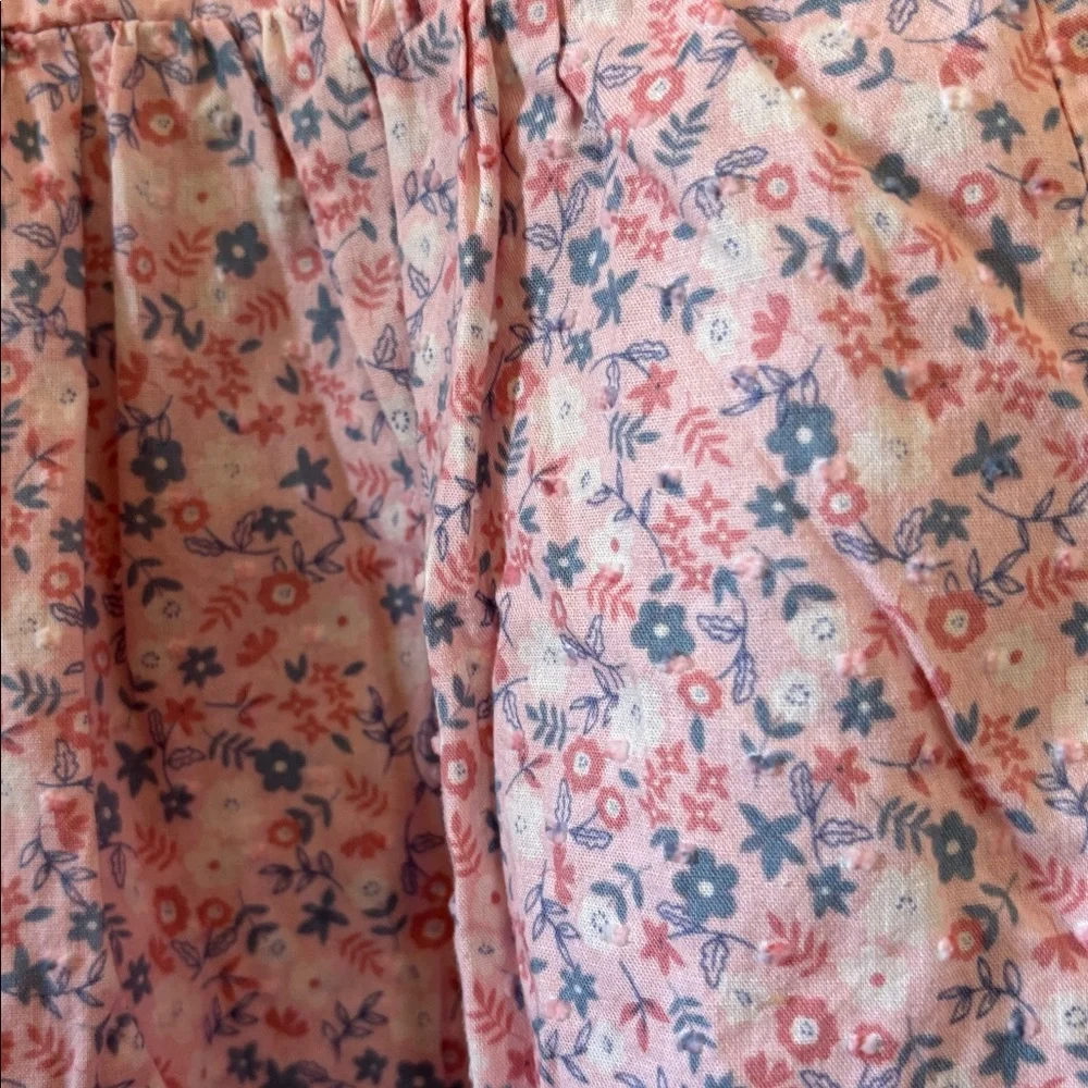 Penelope Mack Pink Swiss Dot Floral Dress 3T